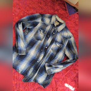 *YARD SALE!* Roebuck & Co Mens Western Style Plaid Flannel Shirt